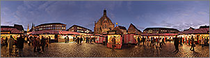 Christkindlesmarkt Nrnberg Panorama Bilder - Hauptmarkt am Abend