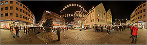 Christkindlesmarkt Nrnberg Panorama Bilder - Der Weg zur Kinderweihnacht auf dem Hans-Sachs-Platz