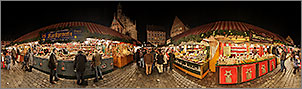 Christkindlesmarkt Nrnberg Panorama Bilder - Hauptmarkt bei Nacht